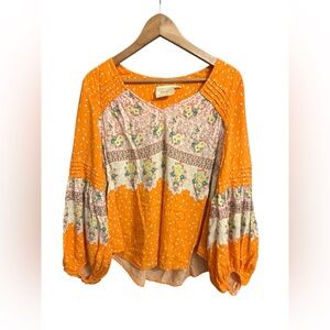 Boho Anthropologie Maeve Top Floral Festival Peasant Small Oversized